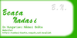beata nadasi business card