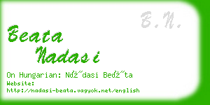 beata nadasi business card